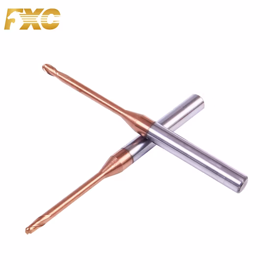 Carbide Long Neck Ball Nose End Mill with Coating for CNC