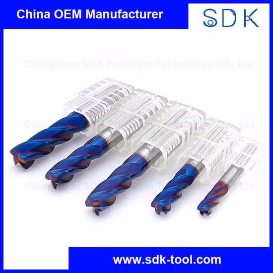 High Hardness Blue Nano Coated End Mills for Metal
